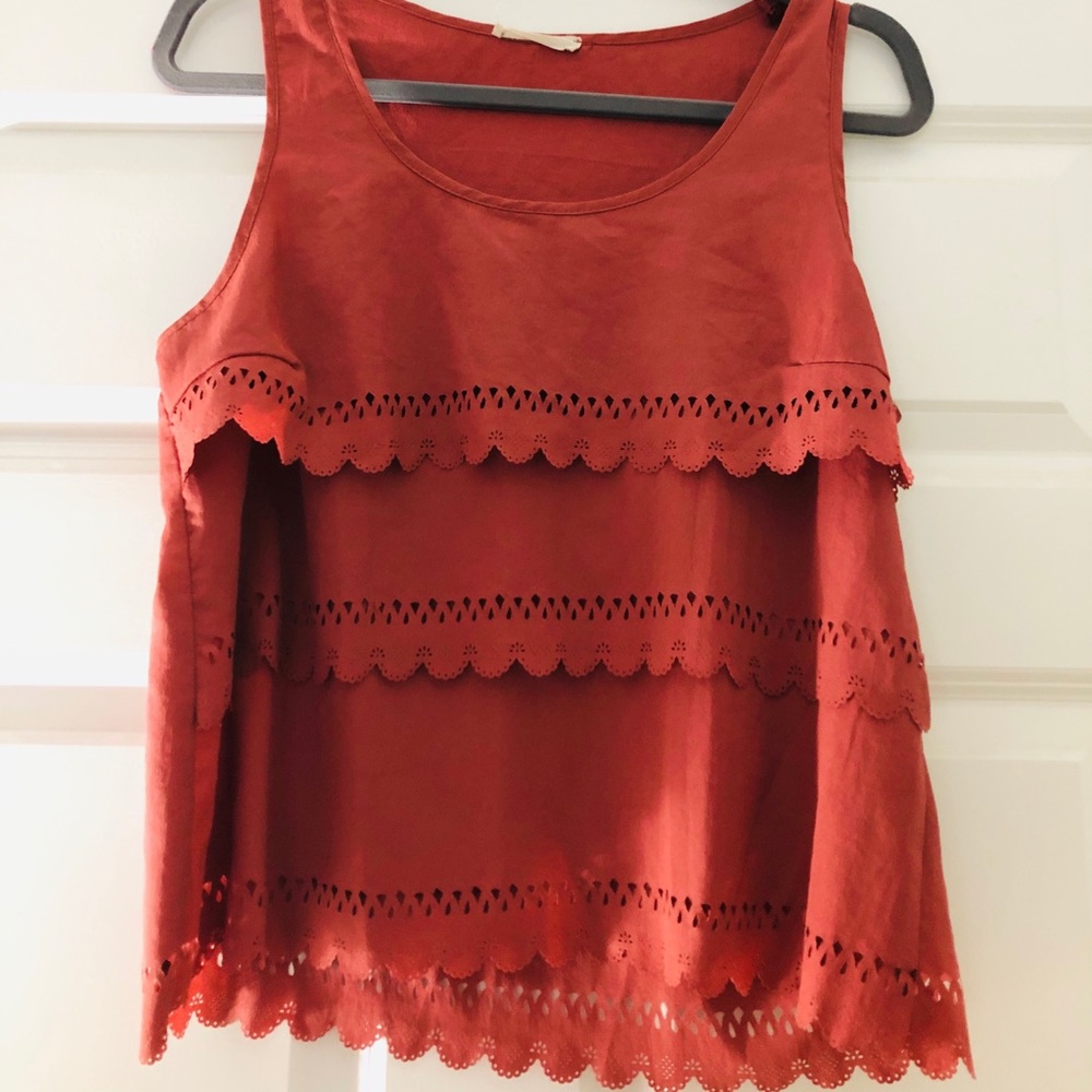 Rust Sleeveless Blouse